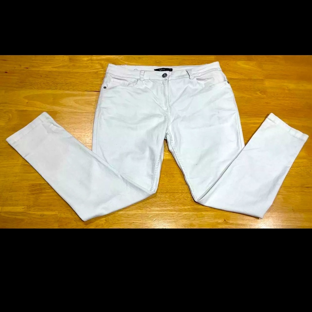 SPLASH White Slim Fit Embellished Jeans Women's Size 16 (36 Waist 29 Inseam)